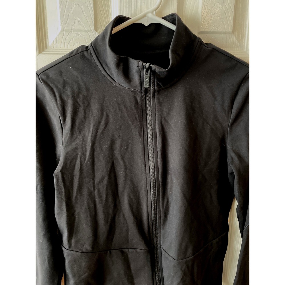 FLX Full Zip Jacket Women's Medium Black Stretch Travel Leisure Mock Neck New - Picture 9 of 12